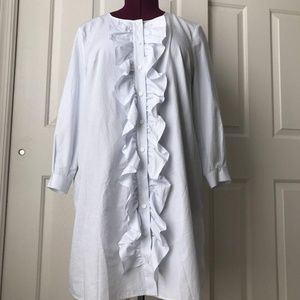 & Other Stories Pinstripe Ruffle Dress